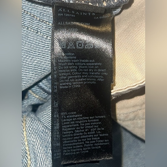 All Saints Blue Straight Men Jeans - Picture 4 of 5